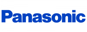 Panasonic logo featuring the word Logando and Panasonic in bold blue letters on a white background. The image highlights the Panasonic brand name for clear brand recognition.