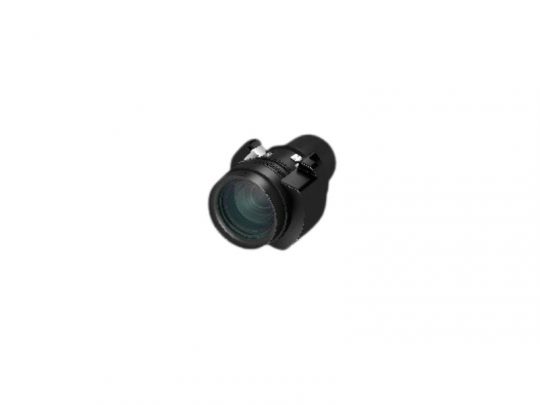 Small black camera lens with silver adjustment knobs, shown at a slight angle on a white background—ideal for photographers seeking compact, high-precision lens options.