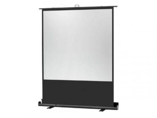 Celexon Professional Plus Pull-up Projector Screen with black frame, sturdy base, and white display surface; portable design ideal for home or office presentations. Buy the Celexon Professional Plus Pull-up screen now.
