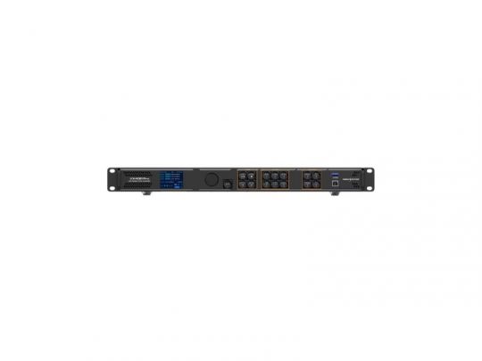 Rückansicht des All-In-One LED-Controllers NovaStar VX400 Pro (Neuware); auf dem Bild sind zahlreiche Anschlüsse und Schnittstellen sichtbar, ideal zur Steuerung von LED-Displays. Perfekt für professionelle AV-Lösungen und Event-Technik.